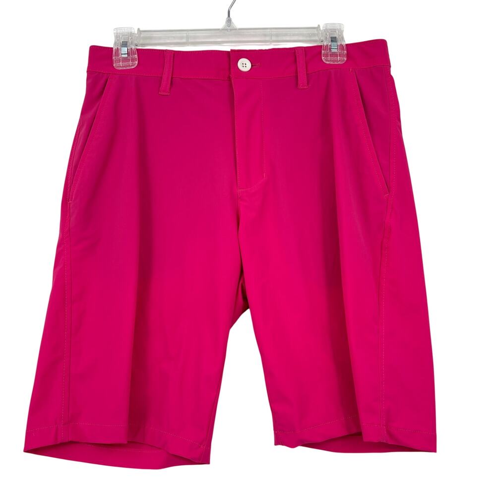 Kenneth Cole Golf Short Mens 31 Pink Stretch Silicone Grip Waist Athletic Casual